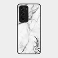 White Marble Patter Glass Case Cover For Oppo Reno 12 Pro 5G