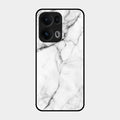 White Marble Patter Glass Case Cover For Oppo Reno 13 Pro 5G