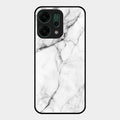 White Marble Patter Glass Case Cover For Oppo Reno 14 5G