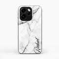 White Marble Patter Glass Case Cover For Oppo Reno 15 Pro 5G