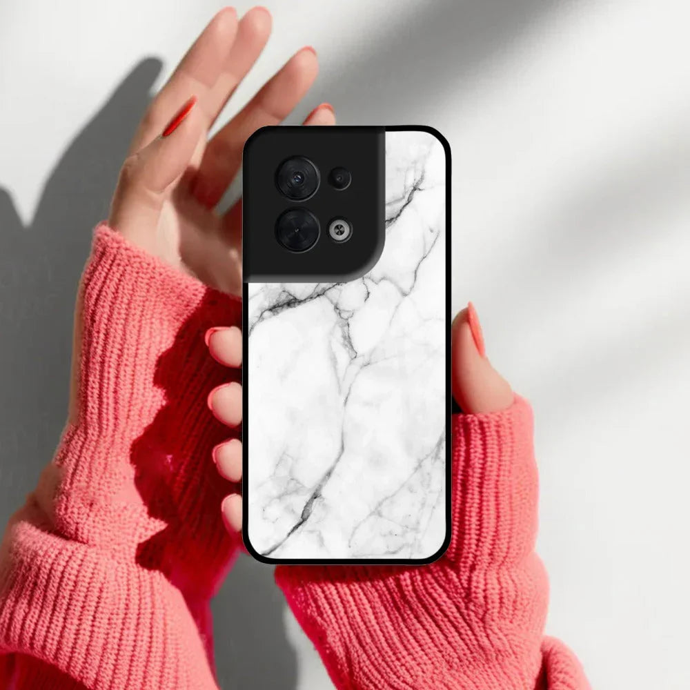 White Marble Patter Glass Case Cover For Oppo - ShopOnCliQ