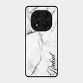 White Marble Patter Glass Case Cover For Poco X7 5G