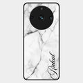 White Marble Patter Glass Case Cover For Realme 11 Pro Plus 5G