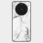 White Marble Patter Glass Case Cover For Realme 11 Pro Plus 5G