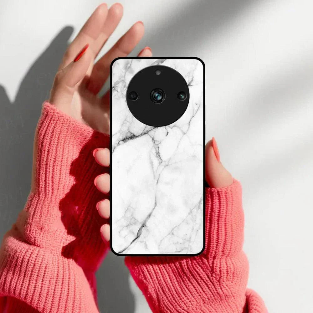 White Marble Patter Glass Case Cover For Realme/Narzo - ShopOnCliQ