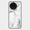 White Marble Patter Glass Case Cover For Realme 11X 5G