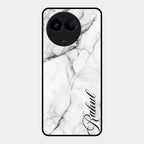 White Marble Patter Glass Case Cover For Realme 11X 5G