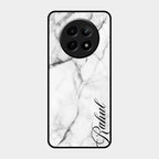 White Marble Patter Glass Case Cover For Realme 12 5G