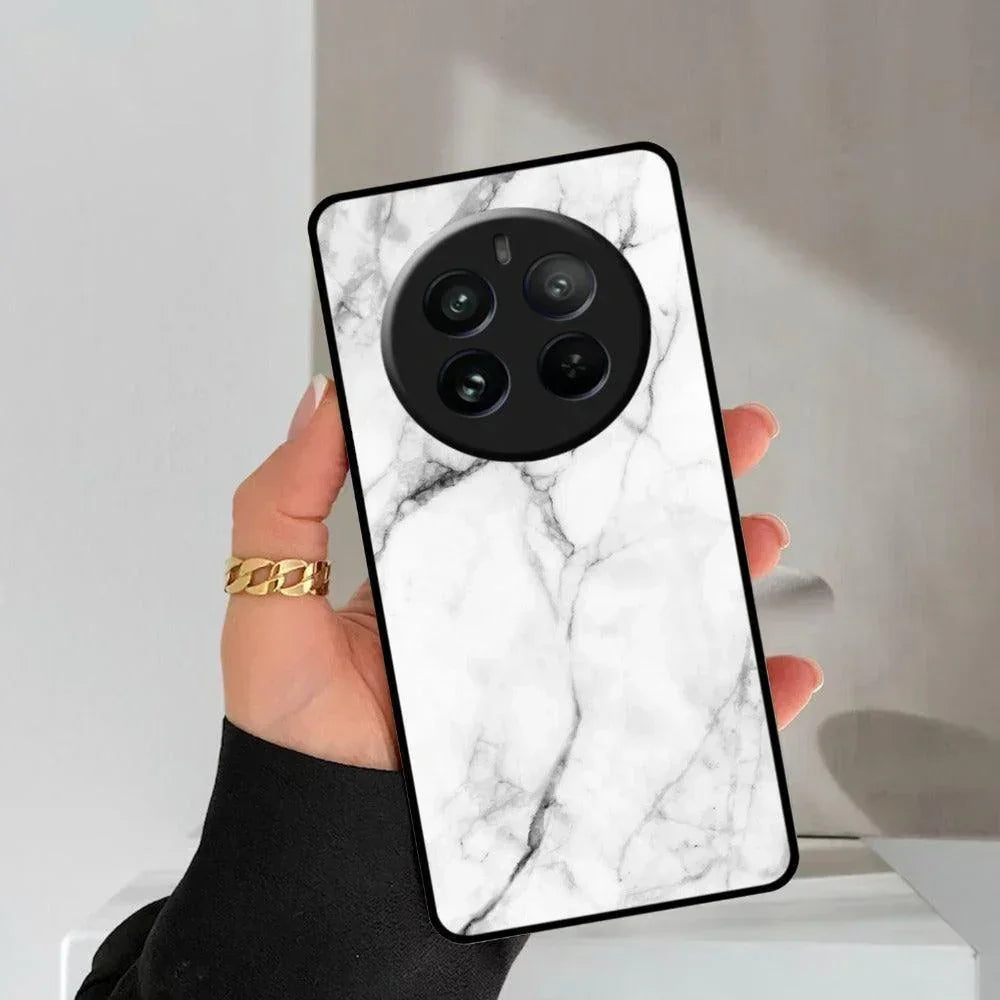 White Marble Patter Glass Case Cover For Realme/Narzo - ShopOnCliQ
