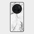 White Marble Patter Glass Case Cover For Realme 12 Pro 5G