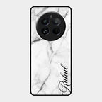 White Marble Patter Glass Case Cover For Realme 12 Pro 5G