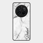White Marble Patter Glass Case Cover For Realme 12 Pro Plus 5G