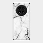 White Marble Patter Glass Case Cover For Realme 13 5G
