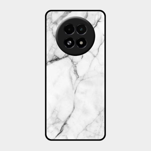 White Marble Patter Glass Case Cover For Realme 13 5G