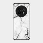 White Marble Patter Glass Case Cover For Realme 13 Plus 5G