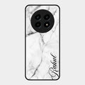 White Marble Patter Glass Case Cover For Realme 13 Pro Plus 5G