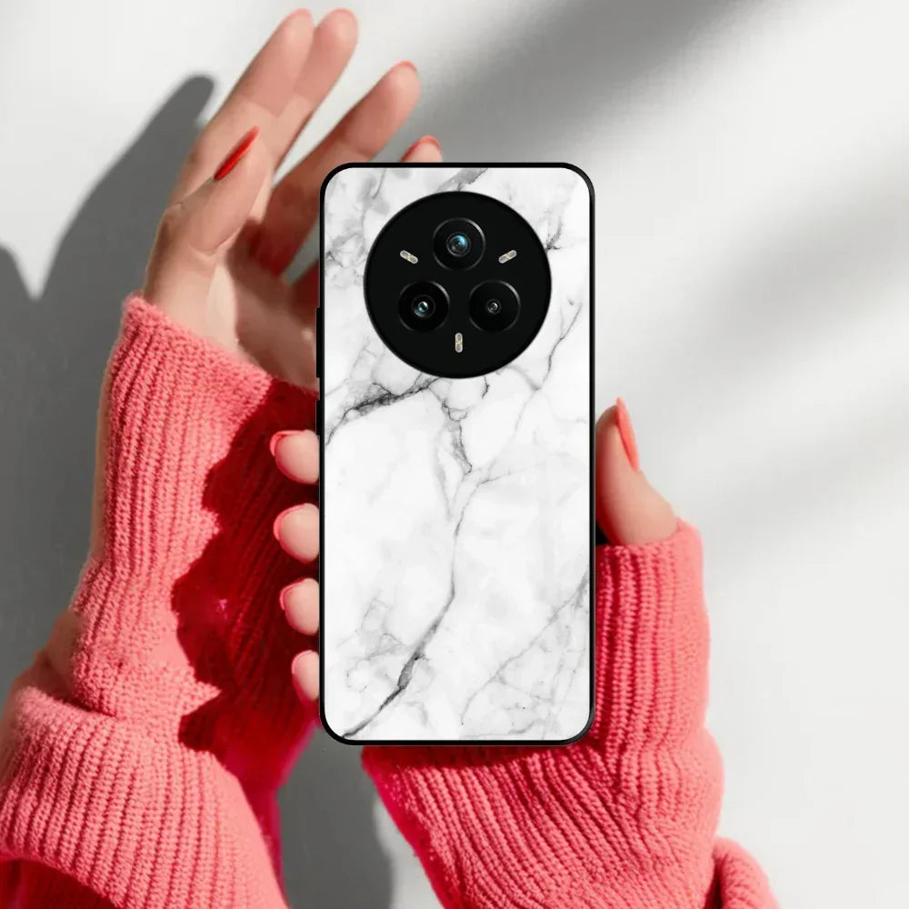 White Marble Patter Glass Case Cover For Realme/Narzo - ShopOnCliQ