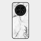 White Marble Patter Glass Case Cover For Realme 14 Pro Lite 5G