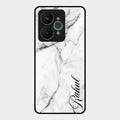 White Marble Patter Glass Case Cover For Realme 15 5G