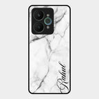 White Marble Patter Glass Case Cover For Realme 15 5G