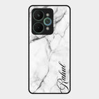 White Marble Patter Glass Case Cover For Realme 15 Pro 5G