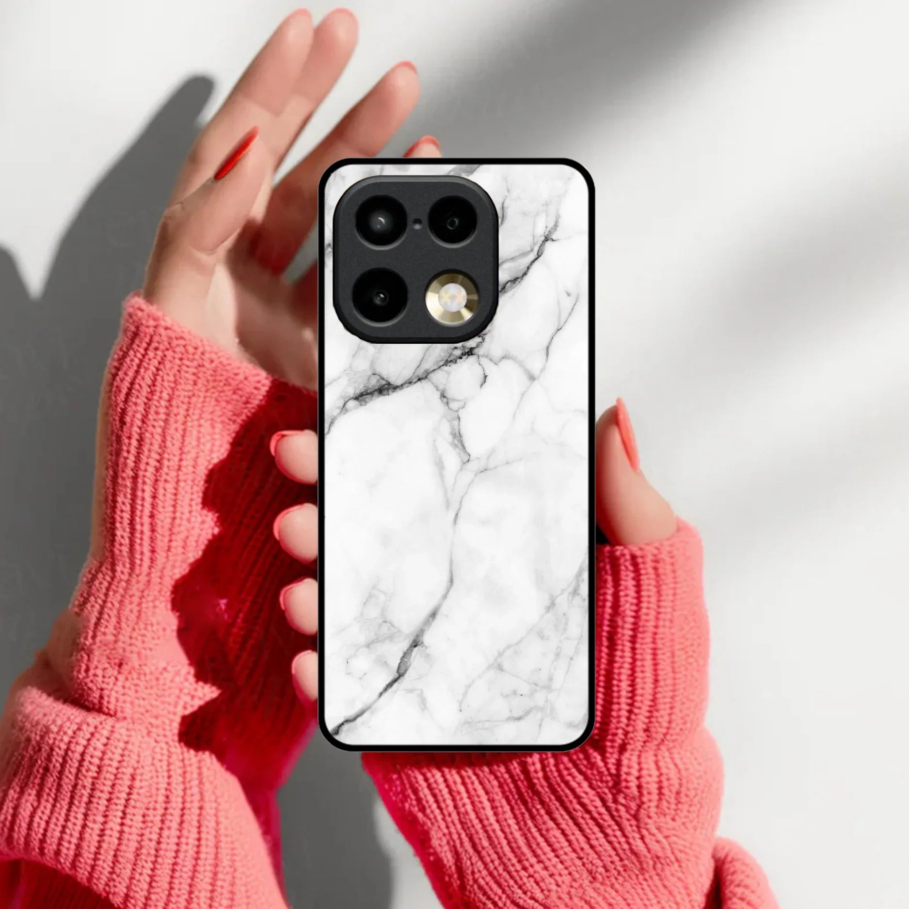 Cute Pink Smiley Multicolor Glass Case For Realme/Narzo
