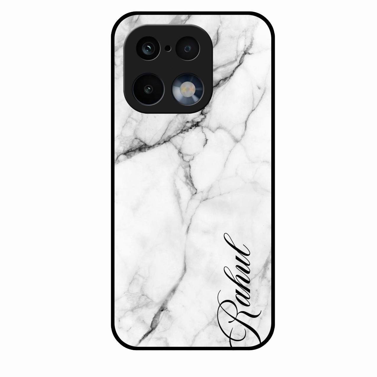 White Marble Patter Glass Case Cover For Realme 16 Pro 5G