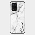 White Marble Patter Glass Case Cover For Realme 8 5G