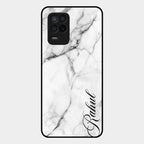 White Marble Patter Glass Case Cover For Realme 8 5G
