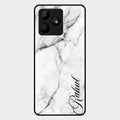 White Marble Patter Glass Case Cover For Realme C53