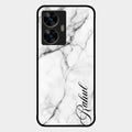 White Marble Patter Glass Case Cover For Realme C55