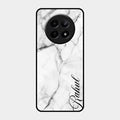 White Marble Patter Glass Case Cover For Realme C65 5G