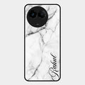 White Marble Patter Glass Case Cover For Realme C67 5G