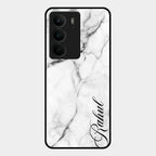 White Marble Patter Glass Case Cover For Realme C75 5G