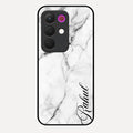 White Marble Patter Glass Case Cover For Realme C85 5G