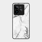 White Marble Patter Glass Case Cover For Realme Gt 7 Pro