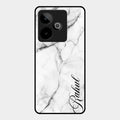 White Marble Patter Glass Case Cover For Realme Gt 7T 5G