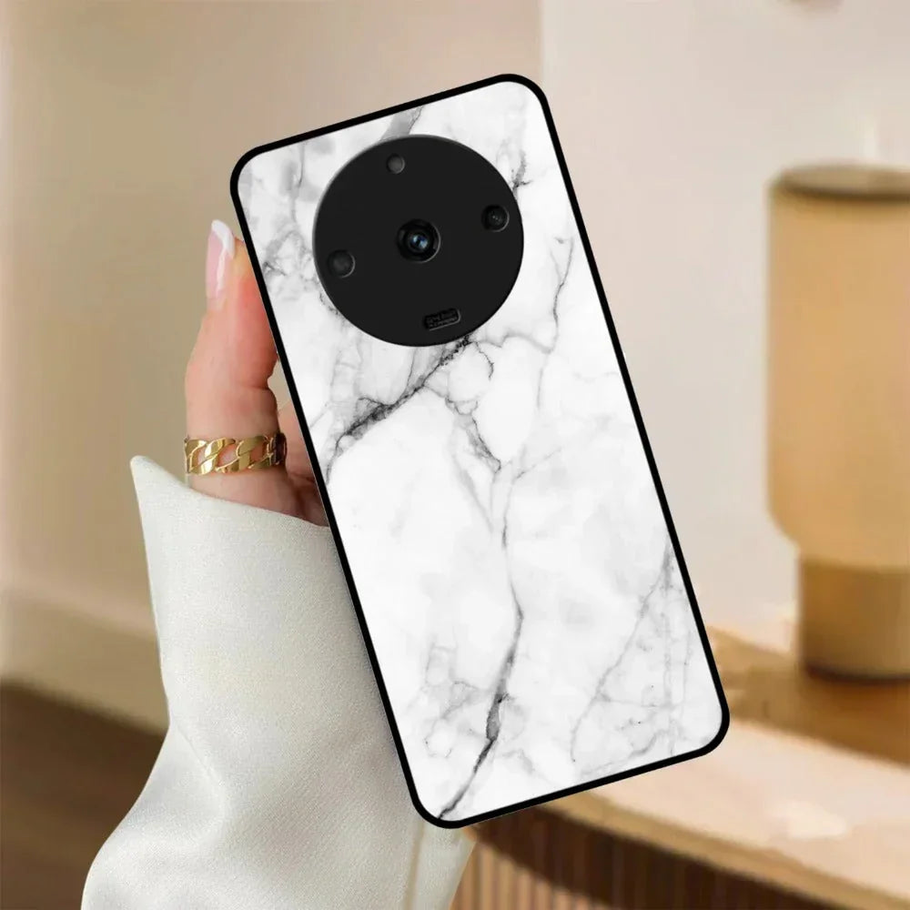 White Marble Patter Glass Case Cover For Realme/Narzo - ShopOnCliQ