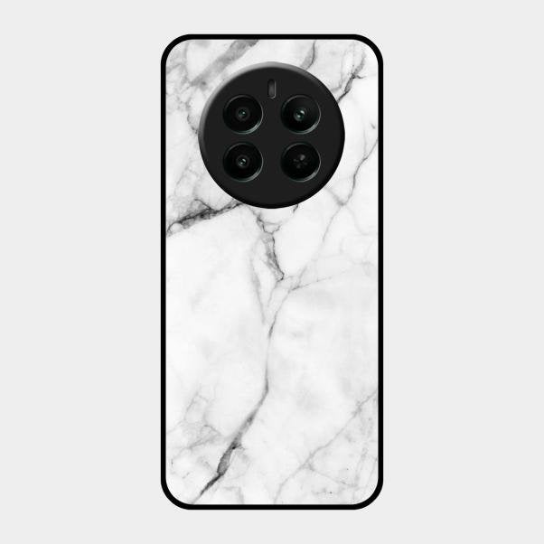White Marble Patter Glass Case Cover For Realme Narzo 70 5G