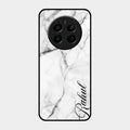 White Marble Patter Glass Case Cover For Realme Narzo 70 Pro 5G