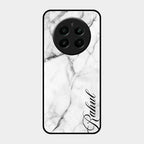 White Marble Patter Glass Case Cover For Realme Narzo 70 Pro 5G