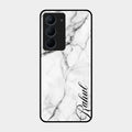 White Marble Patter Glass Case Cover For Realme Narzo 80X 5G