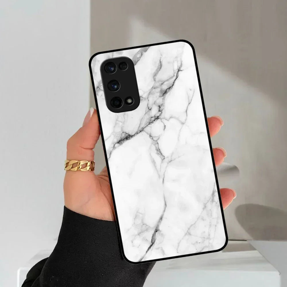 White Marble Patter Glass Case Cover For Realme/Narzo - ShopOnCliQ