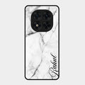 White Marble Patter Glass Case Cover For Redmi Note 15 Pro Plus 5G