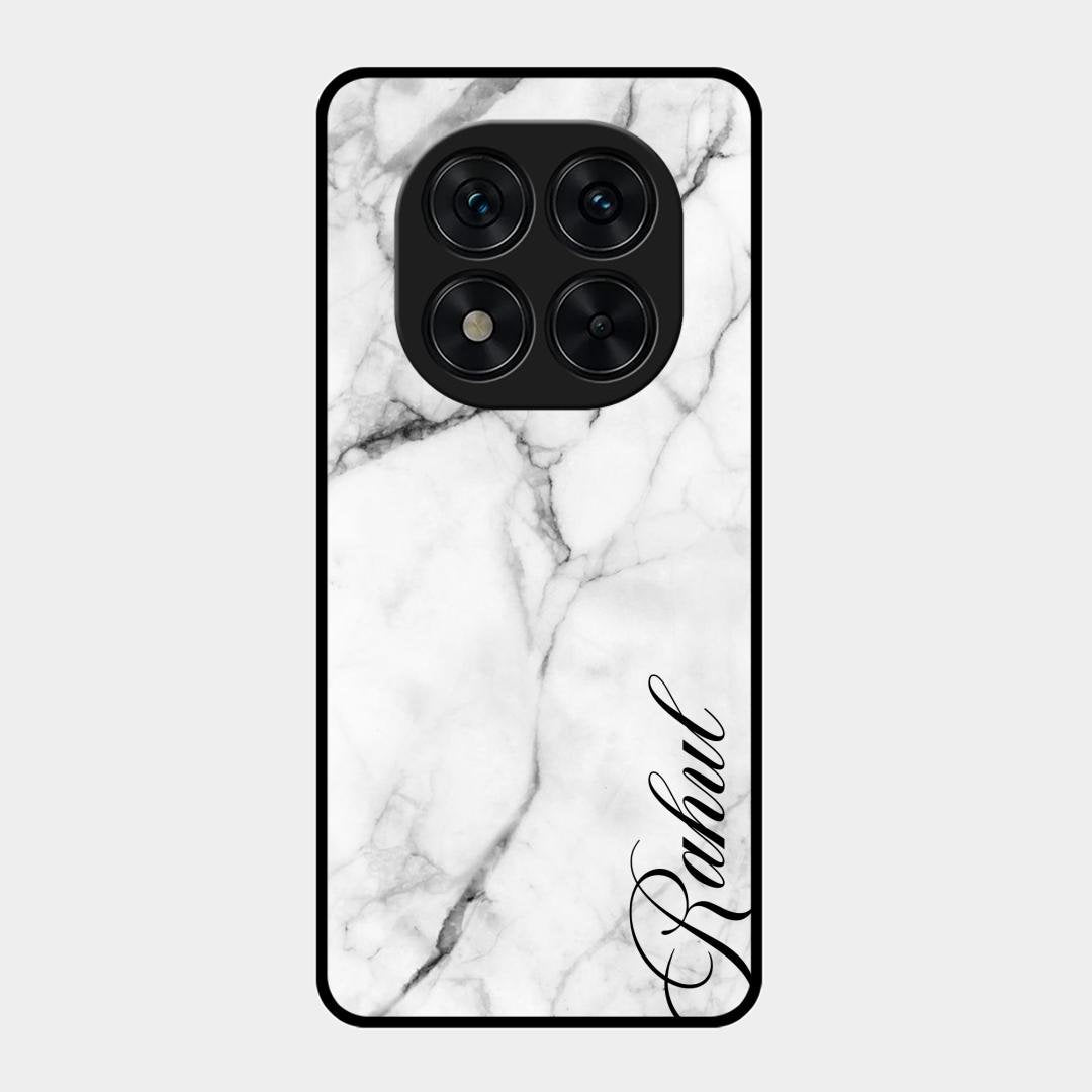 White Marble Patter Glass Case Cover For Redmi Note 15 Pro Plus 5G
