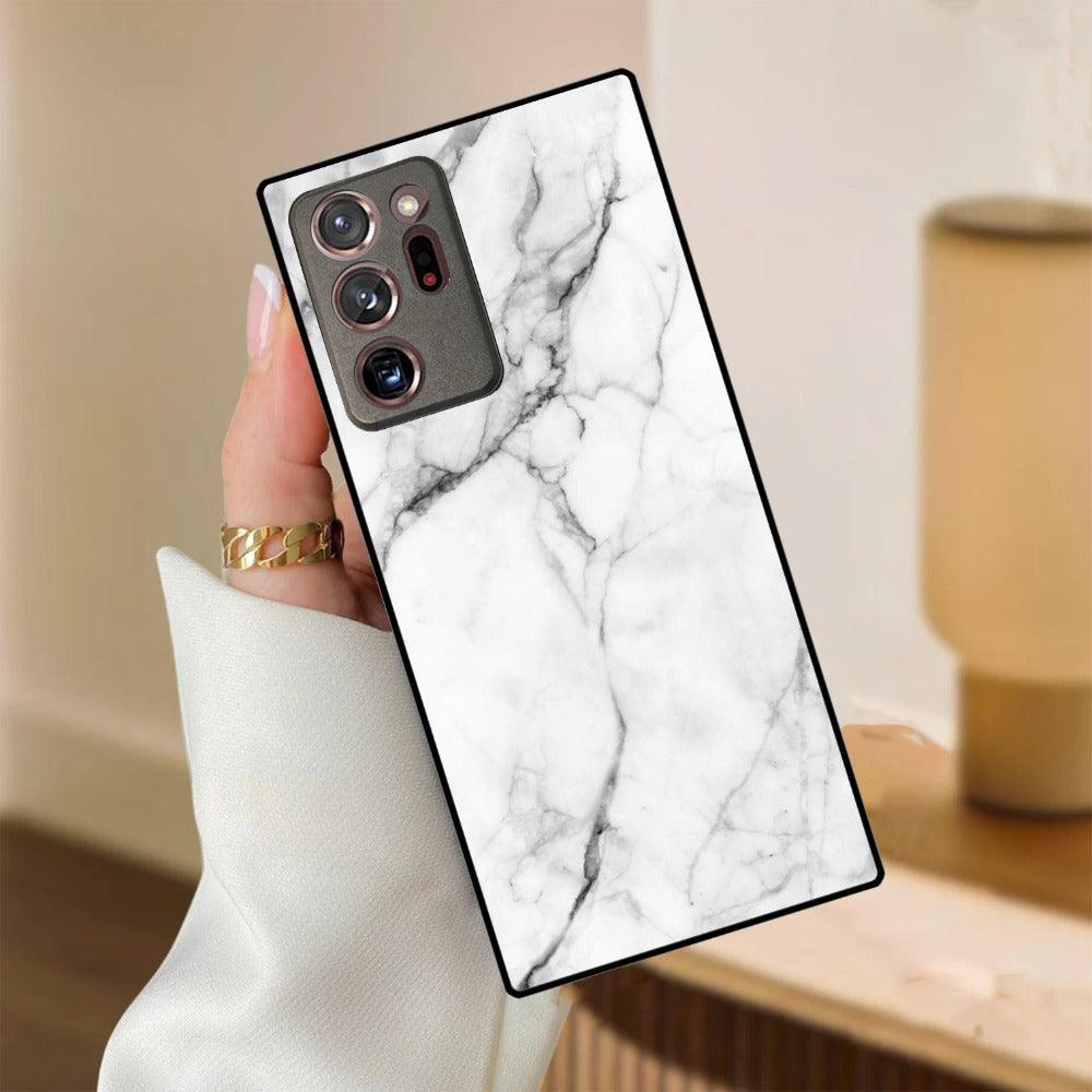 White Marble Patter Glass Case Cover for Samsung - ShopOnCliQ