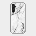 White Marble Patter Glass Case Cover For Samsung Galaxy A16 5G
