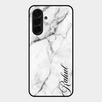 White Marble Patter Glass Case Cover For Samsung Galaxy A26 5G