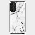 White Marble Patter Glass Case Cover For Samsung Galaxy A34 5G