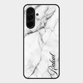White Marble Patter Glass Case Cover For Samsung Galaxy A36 5G